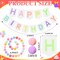 Felt Happy Birthday Banner Pastel Boho Happy Birthday Garland Pom Pom Rainbow Birthday Banner Reusable Birthday Sign Decoration Colorful Festive Cute Birthday Party Supply